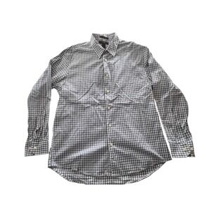 Express Button Up Shirt Men Sz XL Stretch Blue And White Long Sleeve Workwear
